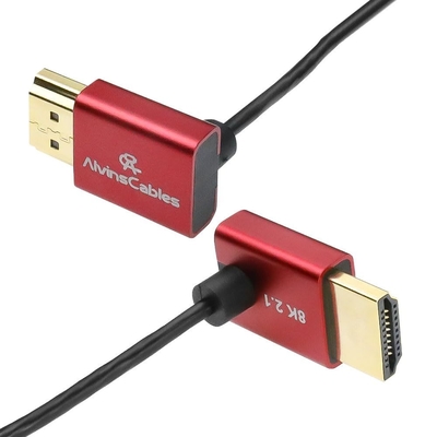 Alvin's 8K HDMI 2.1 Cable Ultra Thin 2.4mm Coiled, Up Angle