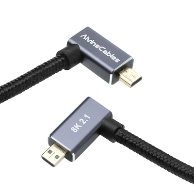Alvin's 8K Right Angle Micro HDMI Cable Coiled 48Gbps