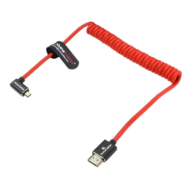 Alvin's 8K Left Angle Micro HDMI Cable Coiled  48Gbps