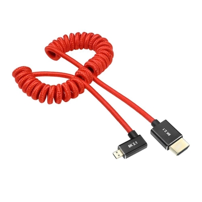 Alvin's 8K Left Angle Micro HDMI Cable Coiled  48Gbps