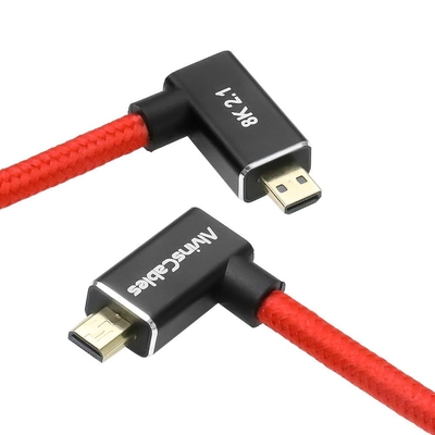Alvin's 8K Left Angle Micro HDMI Cable Coiled  48Gbps
