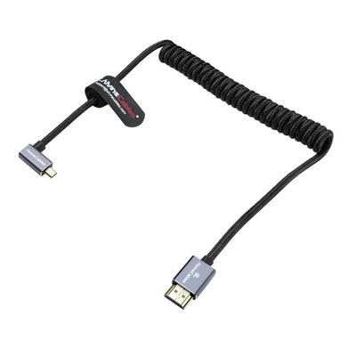 Alvin's 8K Left Angle Micro HDMI Cable Coiled 48Gbps