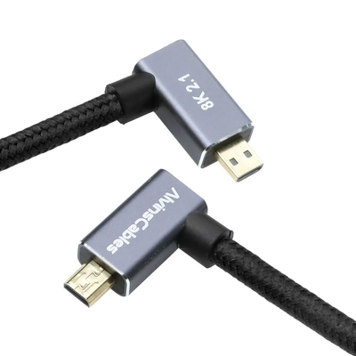 Alvin's 8K Left Angle Micro HDMI Cable Coiled 48Gbps