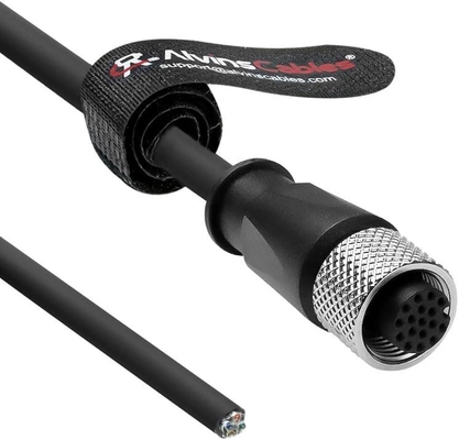 Alvin's M12 A Code 17 Pin Female to Open Cable 8m Shielded for HikRobot Cognex