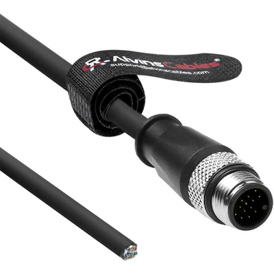 Alvin's M12 A Code 17 Pin Male to Open Cable 1m CAN PROFINET for Applied Motion Servo