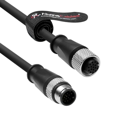 Alvin's M12 A Code 17 Pin M F Cable 15m for Cognex HikRobot PROFINET