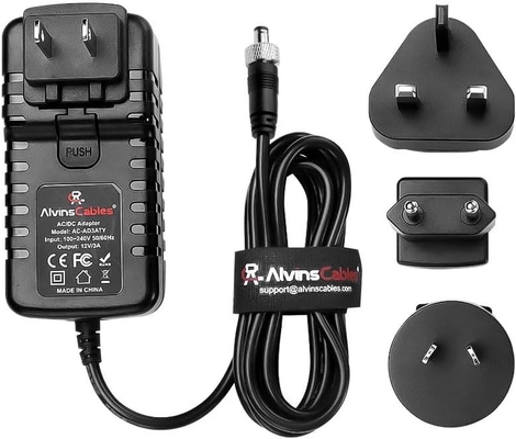 Alvin's Global 12V 3A Power Adapter Right Angle Locking DC for Atomos BMD