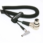 Coiled Twist Camera Power Cable Monitor Power Cable XLR 4 Pin Female To Right Angle 0B 2 Pin Male