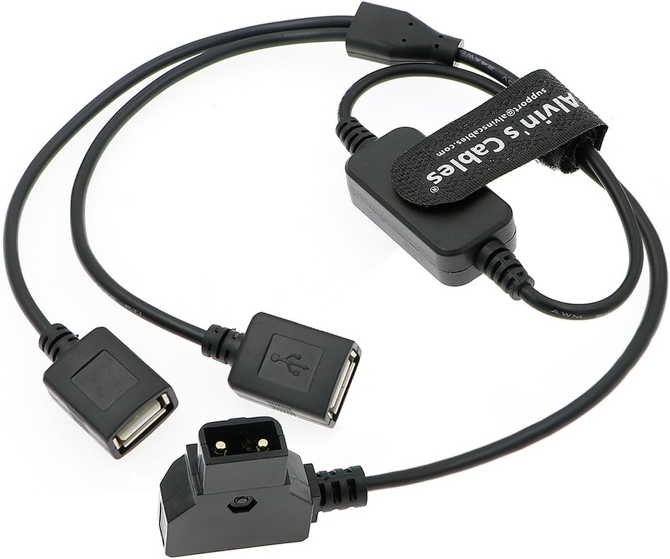 D-tap Male to Dual USB Female Port 5V 2A Power Cable Converter Adapter for Anton V-Mount Gold Mount Battery