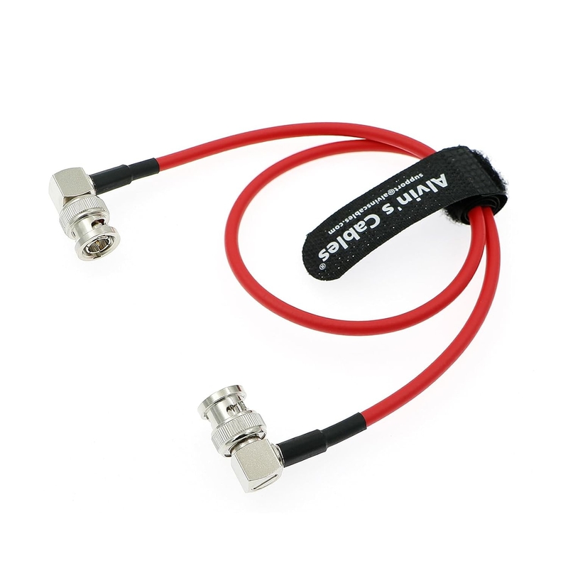 12G SDI Flexible Coaxial Cable BNC Male to Male Right Angle for RED Komodo| Atomos Monitor 75 Ohm Shielded Cable