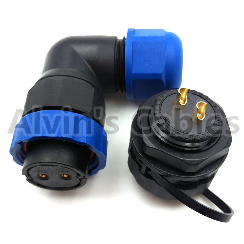 90 Degree Elbow LED Wire Connectors Female Plug Type 2000MΩ Insulation Resistance
