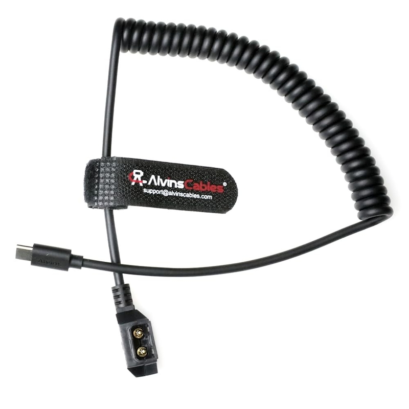 Alvin's Cables Dtap to USB-C Power Cable for DJI Focus Pro Motor, Ultra Soft D-tap to Type-C Enhanced Power Coiled for Tilta Nucleus Nano II Wireless Lens Control Motor