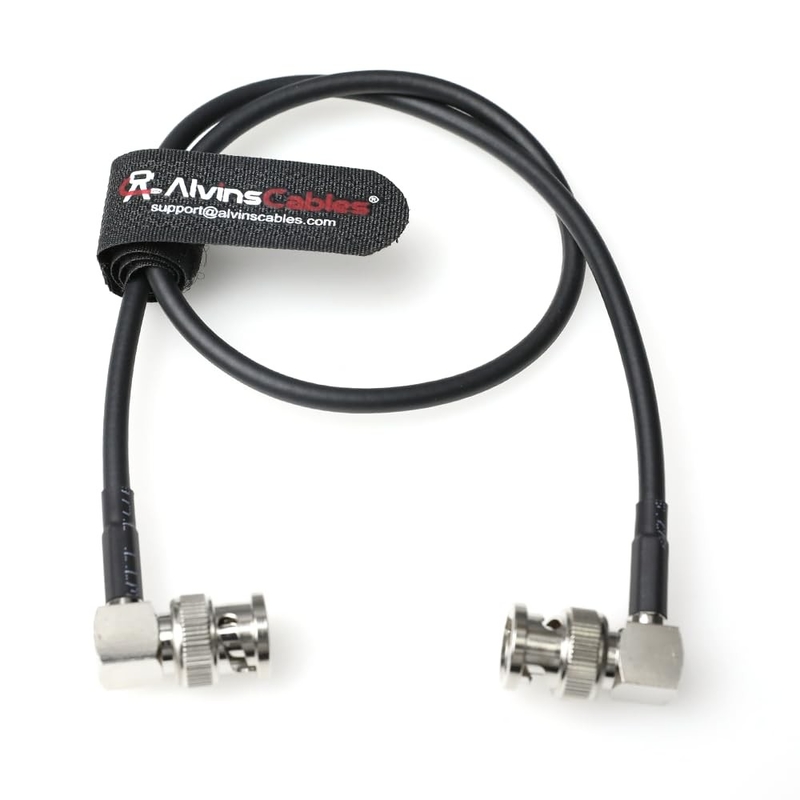 Alvin's Cables 12G SDI Cable Flexible, BNC Male to Male Right Angle for RED Komodo| Atomos Monitor 75 Ohm Shielded Cable for 4K Video Camera 50cm|19in