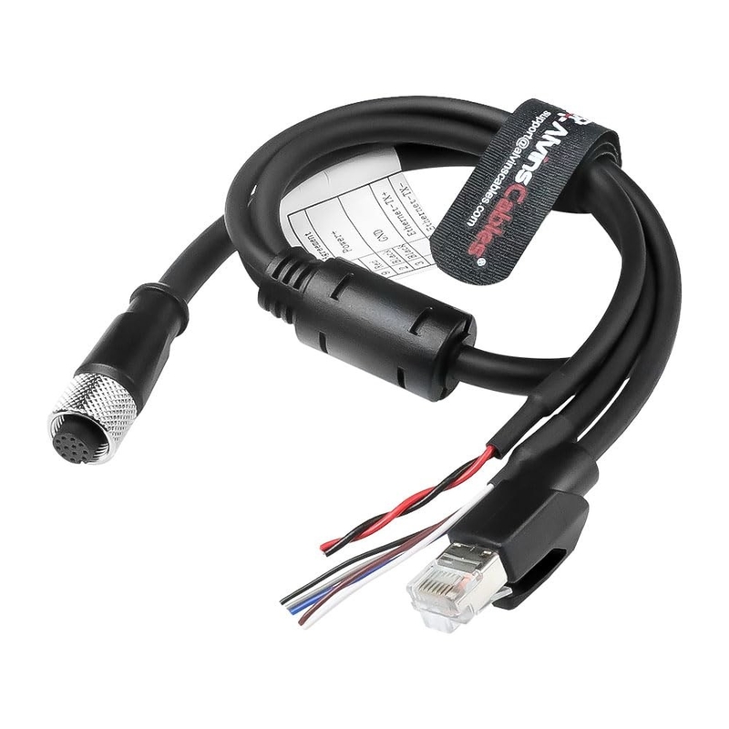 Alvin's Cables M12 12 Pin Power Functional Ethernet Cable for DJI Livox HAP(TX) Mid-70 Mid-360 LiDAR Sensor, M12 Aviation 12 Pin Female to RJ45 1 to 3 Breakout Cable 19.7in/50cm
