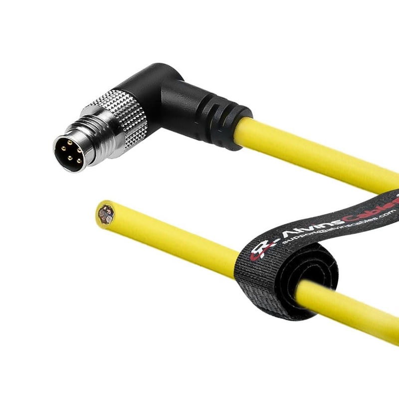 Alvin's Cables M8 5-Pin B-Code Male to Flying Lead I/O Cable for Cognex in-Sight Micro 2000, Trigger Strobe Cable for Vision System Industrial Automation, High Flex Right Angle,10m/32.8ft