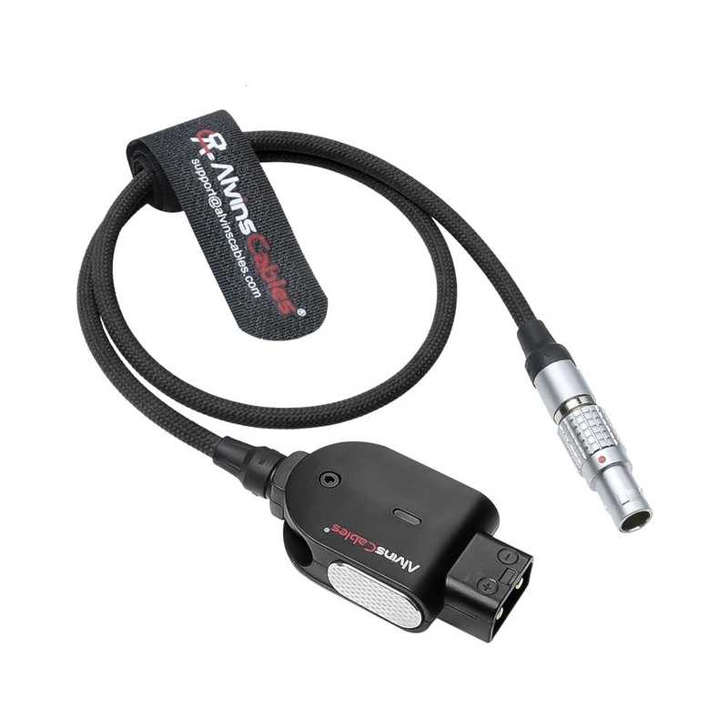 Alvin's Cables Smart D-tap to 2 Pin Male Braided Power Cable for Teradek|SmallHD|Z-CAM|Blackmagic Pyxis, 45cm|18inches, Flexible Braided