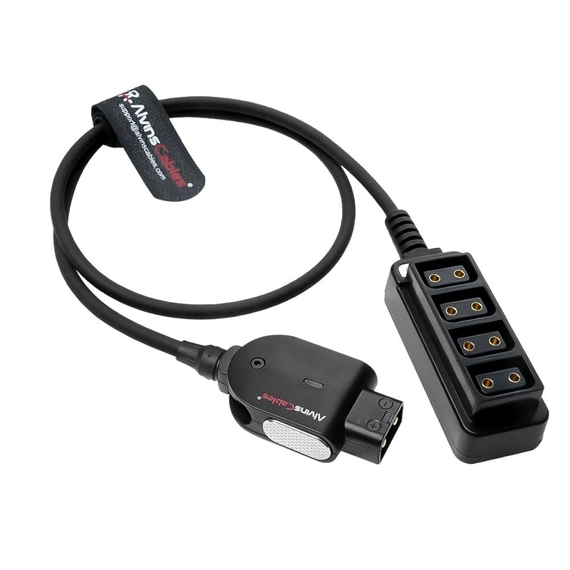 Alvin's Cables Smart D-tap Splitter Power Cable, Ultra Soft Dtap Male to 4 Port Dtap Female Power Supply for ARRI RED Teradek SmallHD SmallRig for V-Mount Camera Battery 60cm|23.6in