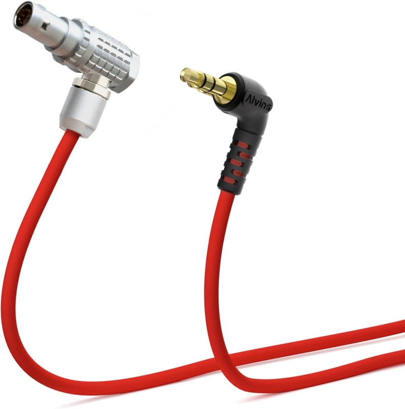 Alvin's Cables Ultra Soft Timecode Cable for RED Komodo, RED V-Raptor 8K Camera, Tentacle Sync 3.5mm TRS to EXT 9 Pin Male Cable 45CM| 18inches