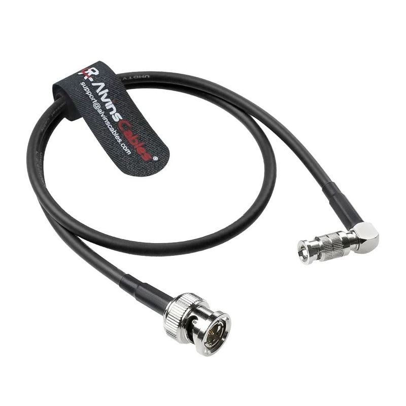 Alvin's Cables Micro BNC to BNC Cable 12G-SDI High Speed 4K UHD Video Coaxial Cable, Right Angle Micro BNC 75 Ohm Ultra-Slim for Blackmagic Video Assist 5" Monitor,50CM|19.7inches