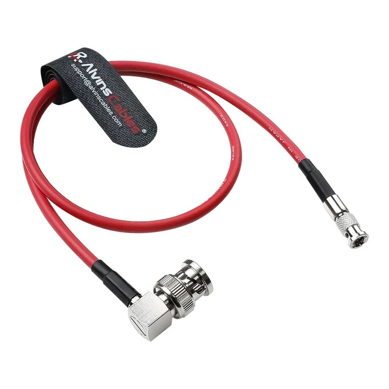 Alvin's Cables Micro BNC to BNC Cable 12G-SDI High Speed 4K UHD Video Coaxial Cable, Right Angle BNC 75 Ohm Ultra-Slim for Blackmagic Video Assist 5" Monitor,Red 50CM|19.7inches
