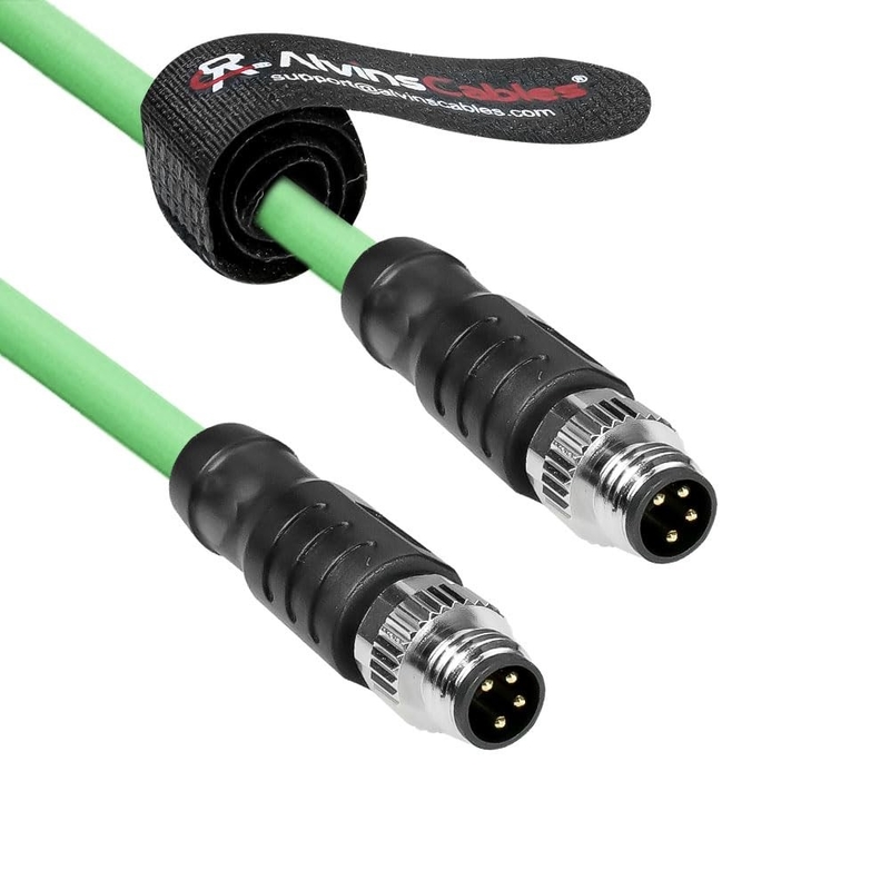 Alvin's Cables M8 A-Code 4 Pin Male to 4 Pin Cable High-Flex Shielded for Beckhoff ZK1090-3131 Industrial Automation EtherCAT Fieldbus 26ft/8m