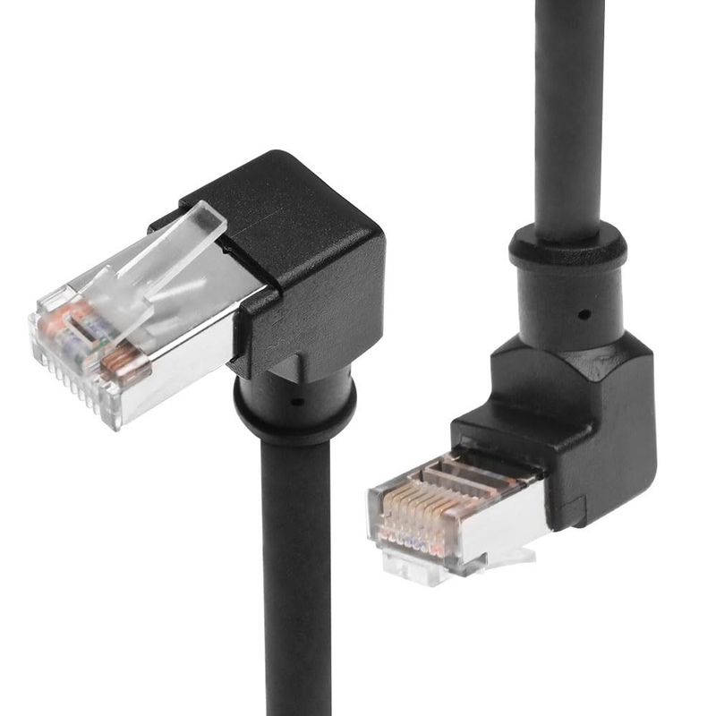 Alvin's Cables Cat6 Shielded RJ45 Cable 3.3ft Down Angle for PLC Robotics