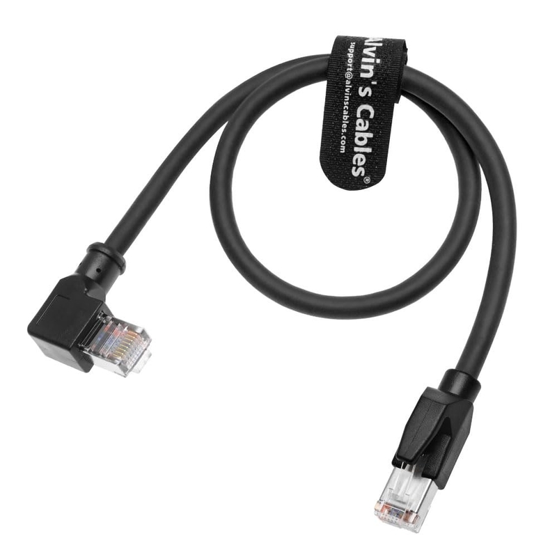 Alvin's Cables Profinet CAT6A Shielded Ethernet Cable Right Angle High Flex Gold Plated 5m for Industrial Automation