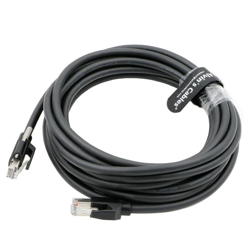 Alvin's CAT6a GigE Vision Cable 16.4ft Shielded Screw Lock RJ45