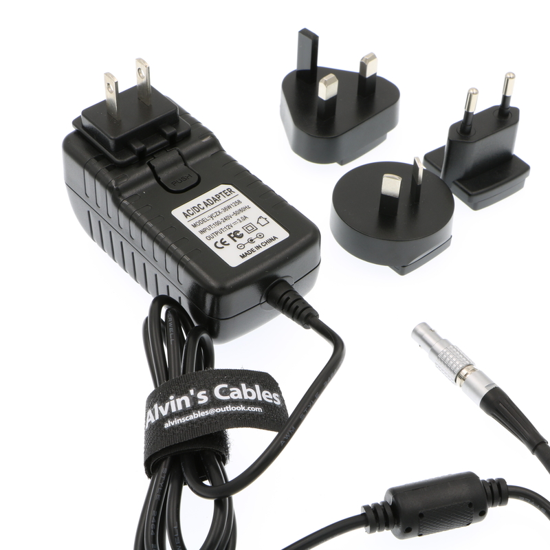 Alvin's Cables Teradek Power Adapter Converter Cable 2 Pin to Universal AC with US UK EU AU Plugs for Teradek Cube Holly