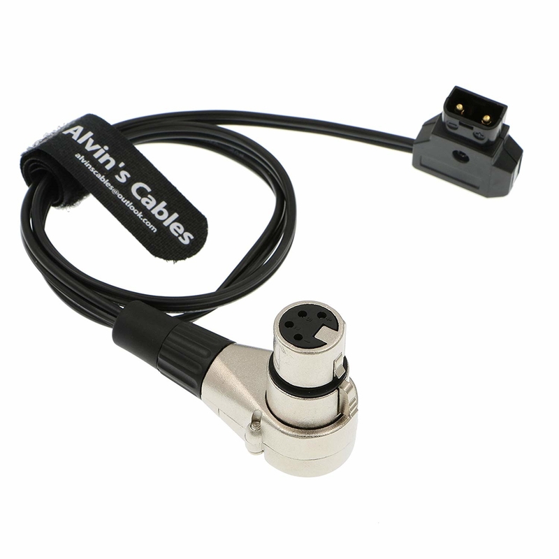Alvin's Cables Luxury D Tap to XLR 4 Pin Female Right Angle Power Cable for ARRI Camera Monitor