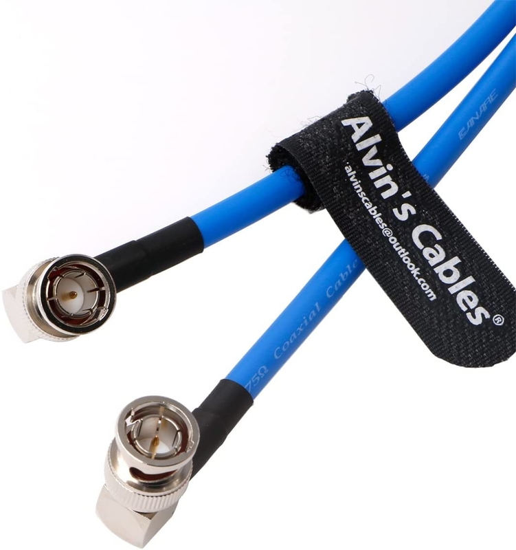 12G BNC-Coaxial-Cable Alvin'S Cables HD SDI BNC Male To Male L-Shaped Original Cable For 4K Video Camera 1M Blue