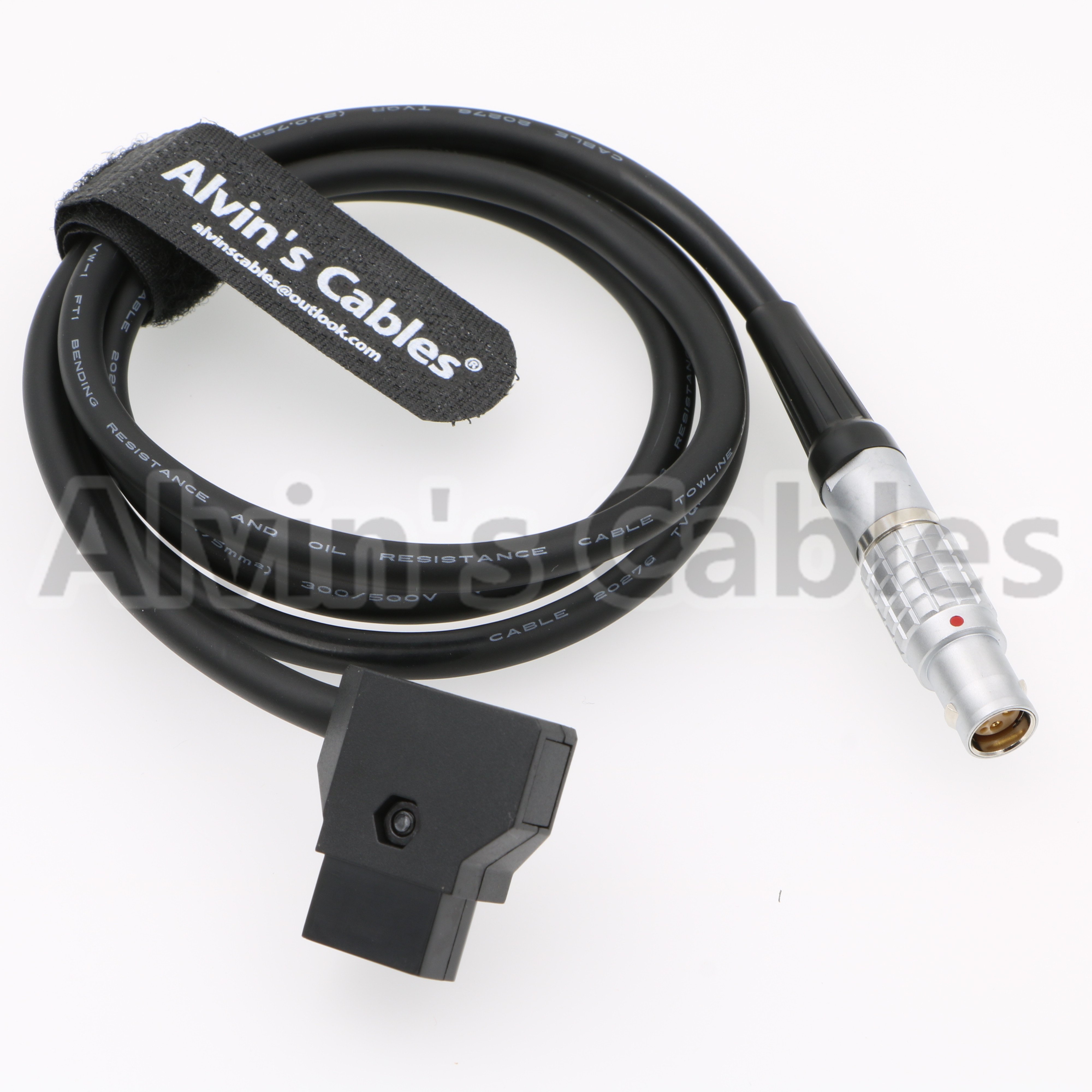 Alvins Cables Red Scarlet Epic Camera Power Coiled Twist Cable 6 Pin Right Angle Female to D Tap